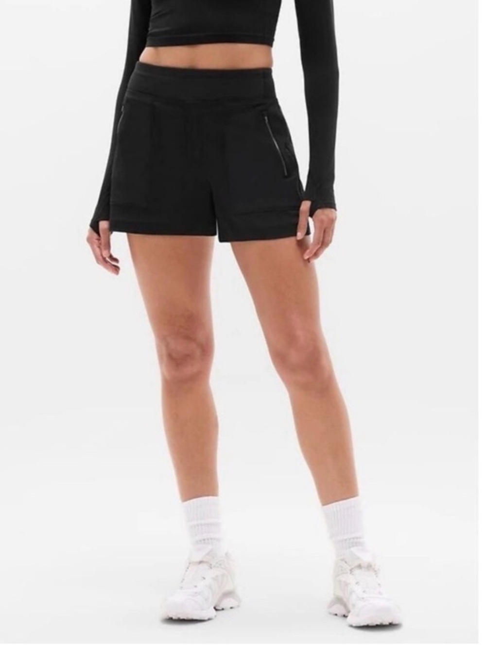 Athleta Trekkie North Shorts Black Excellent Hiking Athletic Ripstop 0 NWT